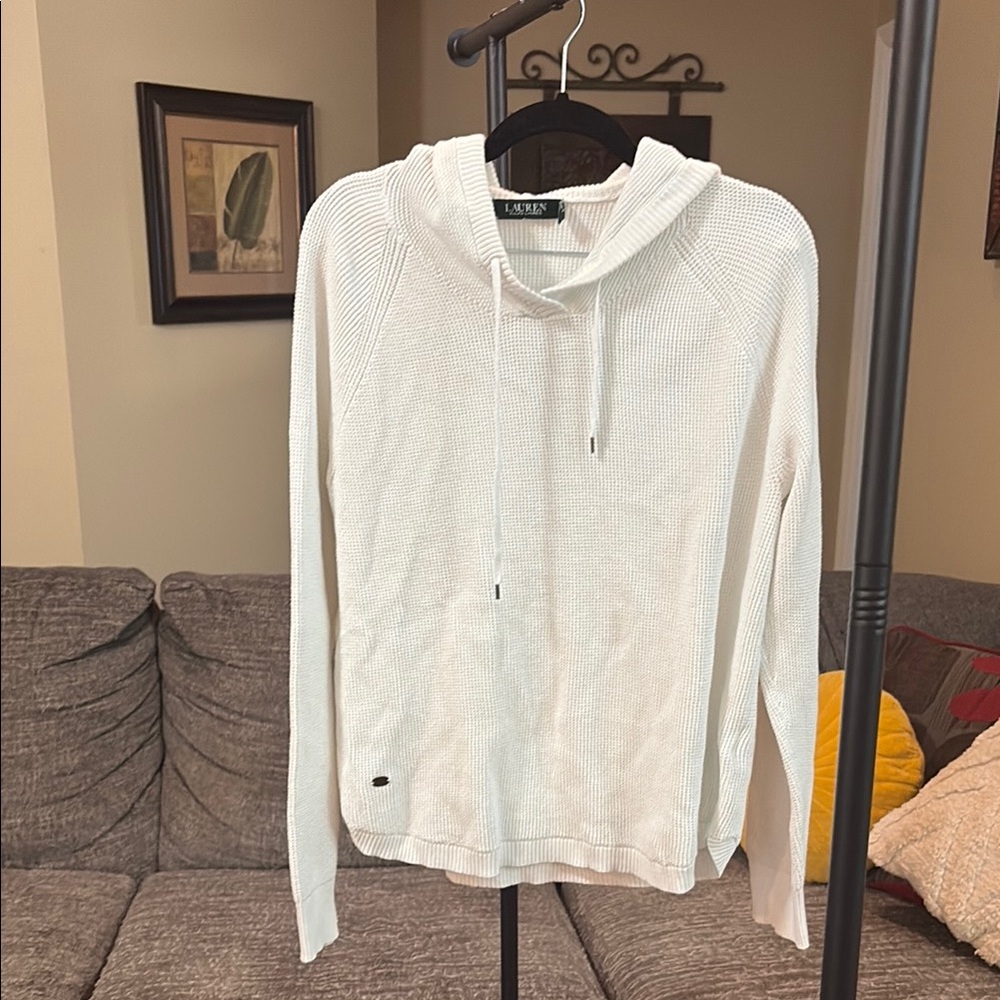 Lauren Ralph Lauren White Hoodie Soft Sweatshirt
